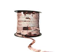 Champagne 6mm Sequin Trimming Flat Round Strung Sequins String Sequins Costume Dressmaking (1 Meter)