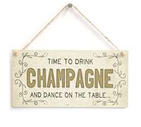 Champagne and Dance on Table Sign, Home Bar Decor