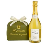 Champagne Ayala | Blanc de Blancs 2018 A/18 | + Artisan Panettone 1 kg | Luxury Gift Combo | French Bubbles & Traditional Sweet | Limited Edition