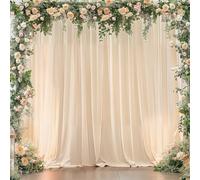 Champagne Backdrop Curtains for Wedding Parties, 10 ft Long Photography Backdrop Drapes Wrinkle Free Polyester Wedding Backdrop for Baby Shower Birthday Photo Home Party