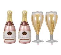 Champagne Balloon, Champagne Bottle Balloons Goblet Wine Glass Mylar Foil Balloons, Pink Champagne Aluminum Foil Balloon, Wine Alcohol Balloons for Birthday Engagement Bachelorette Party Decorations