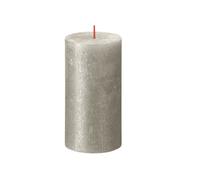 Champagne Bolsius Rustic Shimmer Metallic Candle. Unscented. H13 Cm