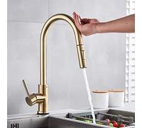 Champagne Bronze Gold Sensor Kitchen Faucets Sensitive Smart Touch Control Faucet Mixer Tap Touch Sensor Smart Kitchen Taps A1-Brushed Gold