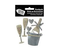 Champagne Bucket and Flutes Toppers - Self Adhesive Greeting Card Craft Embellishment Sticker Set for Card Making, Gift Wrapping, Scrapbooking, Paper Crafts and DIY Projects - Express Yourself MIP