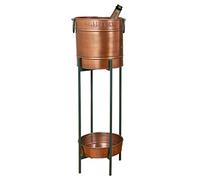 Champagne Bucket Copper Ice Cooler On Stand with Bar Serving Tray Dinner Party Entertaining Wine Bucket Ice Tub Accessory Kitchen Dining Room Wine Bottle Cooler
