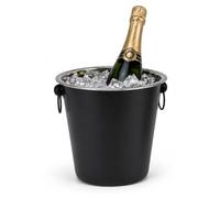 Champagne Bucket Matt Black | Stainless Steel | Prosecco Sparkling Wine Cooler | Ice Bottle Holder Ideal for Bar, Home or Restaurant | Diameter 20 cm