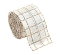 Champagne Christmas Ribbon - Woven Craft Strap | Versatile Fabric Ribbon for Gift Wrapping, Tree, Bows & Garlands | Elegant Touch for Bouquet & Gift