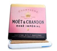 Champagne Coaster, Rose Marble placement, Champagne Lover gift, Made of marble Coaster (Moet Rose Imp)