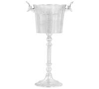 Champagne Cooler Silver Solid Aluminium 39x29x71 cm Polished Deer Handles Party