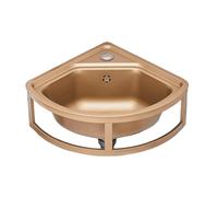 Champagne d Stainless Steel Wall Mounted Triangle Sink Single Bowl for Kitchen & Bathroom Corner Space Saving a Sink (Fau Not Included)