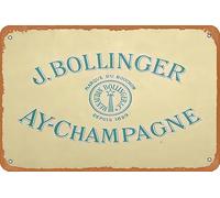 Champagne Digital Art - Antique Bollinger Champagne Advertisement - Poster Vintage Metal Tin Sign Retro Funny Tin Sign for Home Bar Pub Kitchen Garage Restaurant Wall Decor-8" x 12"-Inch