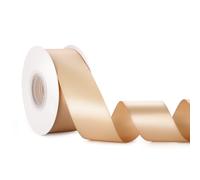 Champagne Double Face Satin Ribbon, 1-1/2 inch x 25 Yard (38mm x 23 Meters) Solid Satin Ribbon for Gift Wrapping, Wedding Decoration, Flower Bouquet, Christmas Decor, Bows Making