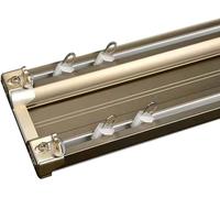 Champagne Double Track Ceing Mount System for Pleated Curts & Sliding Doors Versate Bay & Shower Ra Durable Easy Installation Ideal for Home Decor