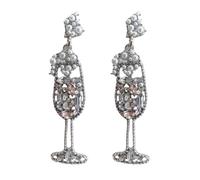 Champagne Earrings for Women Champagne Bottle Earring Wine Earrings Wine Glass Earring Jewelry Gift for Women, Zinc, alloy steel