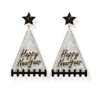 Champagne Earrings for Women Green Rhinestone Champagne Bottle Earrings Happy New Year Earrings Fruit Wine Glass Earrings Christmas Jewellery Gifts For Girls, Metal, No Gemstone