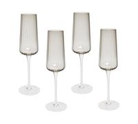 Champagne Flutes QUARTZ Set of 4 Grey