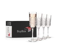 Champagne Flutes Set of 4 (175ml/6oz), Vintage Coupe Glasses, Prosecco Glasses, Crystal Champagne Flutes