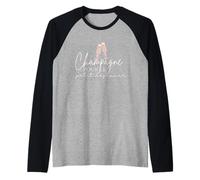 Champagne for Breakfast Pour le Petit déjeuner French Bows Raglan Baseball Tee