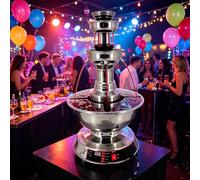 Champagne Fountain Machine 3.5L, 3-Tier Beverage Dispenser with Adjustable Temperature 0-100℃, 304 Stainless Steel, Low Noise, Ideal for Parties and Events