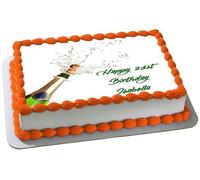 CHAMPAGNE GLASS A4 PREMIUM Edible RICE WAFER Cake Topper DECORATION D1