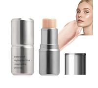 Champagne Glow Highlighter Stick with Contour & Retractable Stick - Long-Lasting Shimmer Gloss Balm - Buildable Dewy Highlight Makeup for Natural Face Glass Skin, Travel-Friendly (Icy Petals)