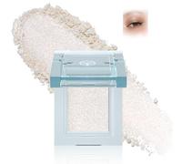 Champagne Glow Pressed Powder Eyeshadow For Eyes & Cheekbones - Buildable Shimmer Highlighter With Smooth Blendable Formula And Long-Lasting Sparkle In Translucent Light Blue Compact For A Soft