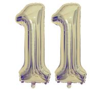 Champagne Gold 11 Number Balloons, 40 Inch Giant Number 11 Balloons Foil Mylar Helium Light Gold Number Balloons for 11th Birthday Party Supplies Anniversary Event Celebration Decorations