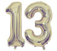 Champagne Gold 13 Number Balloons, 40 Inch Giant Number 13 Balloons Foil Mylar Helium Light Gold Number Balloons for 13th Birthday Party Supplies Anniversary Event Celebration Decorations