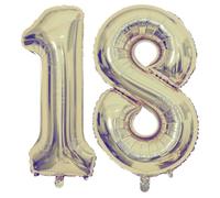 Champagne Gold 18 Number Balloons, 40 Inch Giant Number 18 Balloons Foil Mylar Helium Light Gold Number Balloons for 18th Birthday Party Supplies Anniversary Event Celebration Decorations