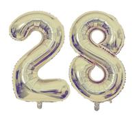 Champagne Gold 28 Number Balloons, 40 Inch Giant Number 28 Balloons Foil Mylar Helium Light Gold Number Balloons for 28th Birthday Party Supplies Anniversary Event Celebration Decorations