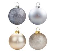Champagne Gold Baubles Assorted (4 Pack) - Christmas Tree Decorations