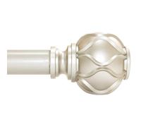 Champagne Gold Curtain Rod 66-120 Inch Heavy Duty Twisted Finial