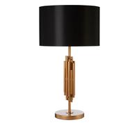 Champagne Gold Finish Base with Black Shade Table Lamp aged brass