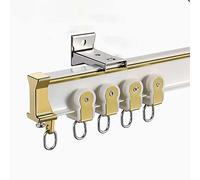 Champagne Gold Flexible Wall-Mounted Curtain Track, 1-5M Adjustable Aluminium Rail, 40KG Load Capacity, Ideal Room Divider & Shower Privacy Solution (White, 2m/6.6ft)