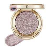 Champagne Gold Metallic Glitter Single Pressed Eyeshadow - Shimmer & Sparkle Powder, Smooth Blendable Texture - High Smokey Eye Look & Highlight Effect, Compact Case, Women (Champagne Bronze Glitter)