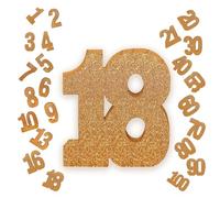 Champagne Gold Number 18 Glitter Table Centrepiece,8" Glitter Champagne Gold 18th for Table Decorations,Standing Marquee Digit 0 1 2 3 4 5 6 7 8 9-100 for Birthday Tables Decor Wedding Xmas Gift Party