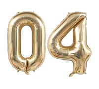 Champagne Gold Number 40 Birthday Balloons, 40 Inch Large Light Gold Foil Number 4 and 0 Balloons for Women, 40th Birthday Balloons for 40 Year Old Birthday Anniversary Party Decorations Supplies
