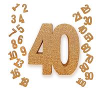 Champagne Gold Number 40 Glitter Table Centrepiece,8" Glitter Champagne Gold 40th for Table Decorations,Standing Marquee Digit 0 1 2 3 4 5 6 7 8 9-100 for Birthday Tables Decor Wedding Xmas Gift Party