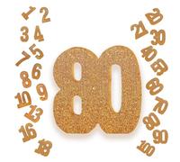 Champagne Gold Number 80 Glitter Table Centrepiece,8" Glitter Champagne Gold 80th for Table Decorations,Standing Marquee Digit 0 1 2 3 4 5 6 7 8 9-100 for Birthday Tables Decor Wedding Xmas Gift Party