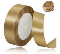 Champagne Gold Ribbon 20mm for Christmas Party Decorations，23 Meters Champagne Gold Satin Ribbon for Gift Wrapping, Crafting, Wedding Party, Hair Bows, Floral Bouquets, Anniversaries，Baby Showers