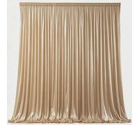 Champagne Gold Satin Backdrop Curtains 6 Panels - Glitter Photo Drapes for Baby Shower, 30x10FT Shimmer Back Drop Cloth, Wrinkle Free for Birthday Party Prom Wedding Photoshoot Background