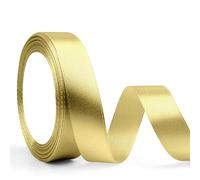 Champagne Gold Satin Ribbons for Gift Wrapping & Decor - 20mm x 23m