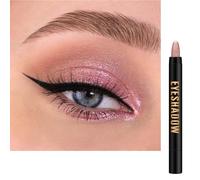 Champagne Gold Shimmer Eyeshadow Stick, Pearlescent Pink Cream Eye Shadow, Metallic Glitter Eyeshadows Pencil Crayon Brightener Pen Eye Liner, Natural Pigmented Smooth Color for Eye Makeup