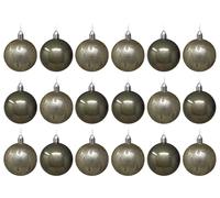 Champagne Grey Christmas Baubles - Art Deco Inspired - Set of 18