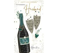 Champagne Husband Anniversary Embellished Hand-Finished Greeting Card Range Card JGS672