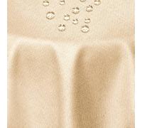 Champagne Linen Look Tablecloth, Round, 160 cm, Water-Repellent, Stain Protection, Easy Care with Hem Edge