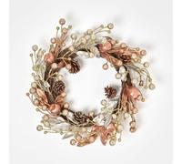 Champagne Pinecone & Apple Christmas Wreath