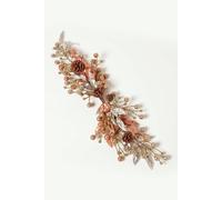 Champagne Pinecone & Apples Christmas Swag Homescapes Beige One Size