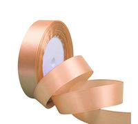 Champagne Pink Satin Ribbon for Gift Crafting, Double Sided Polyester 20mm X 23m Gift Wrapping Ribbon Thick Ribbon for Cake Decoration, DIY Sewing Project, Party Balloon & Hair Bows Decoration