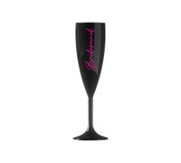 Champagne Premium Black Flute Glass Bride Groom Mr Mrs Wedding Maid Honour Wine Cocktail Prosecco Celebrations Gift (Pink, Bridesmaid)